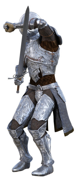 3D插图中世纪战士在白色图片下载