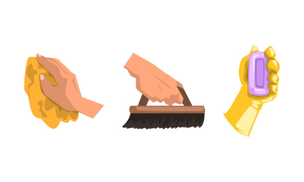 手拿清洁工具，手拿抹布图片下载