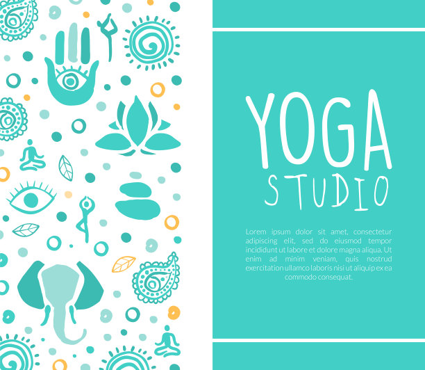 传统阿育吠陀瑜伽工作室名片图片下载