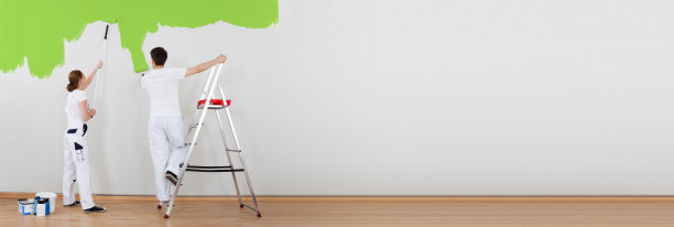 青年情侣画墙图片下载