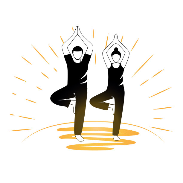 夫妇做户外运动体操图片下载