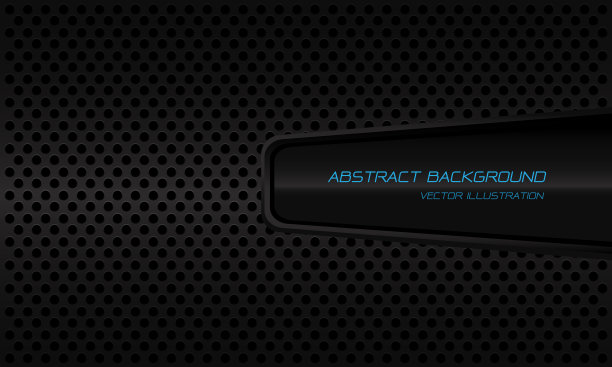 抽象的黑色旗帜与蓝色文本圆网格图片下载