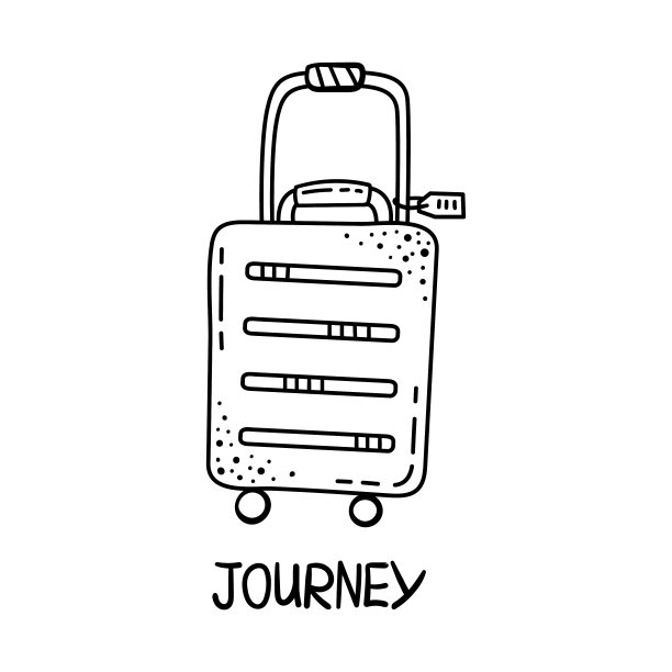 涂鸦旅行袋与标签旅行图片下载