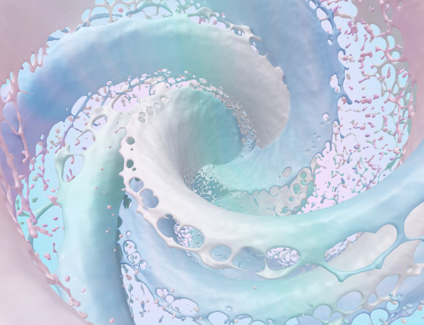 近距离观察粉蓝色流体漩涡图片下载