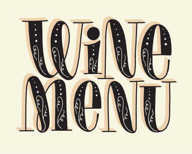 酒单上的手写字体图片下载