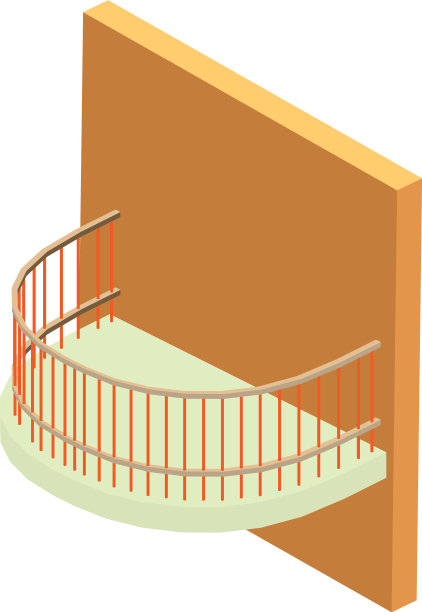 格子阳台图标等距风格图片下载