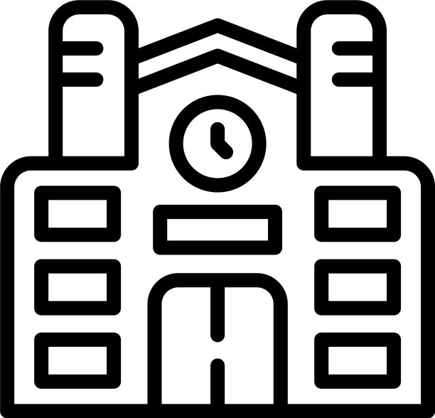 火车站建筑图标轮廓风格图片下载