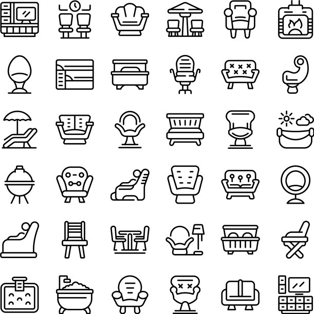 休息室图标设置轮廓风格图片下载