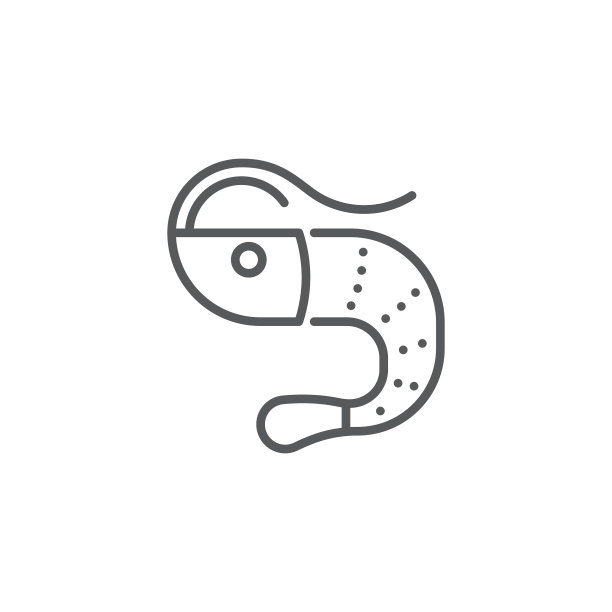 虾海鲜图标颜色线轮廓标志图片下载