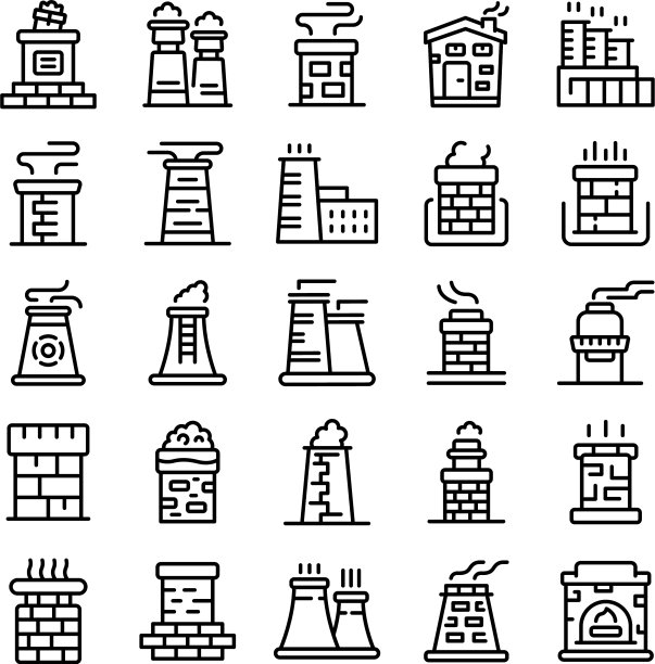 烟囱图标设置轮廓样式图片下载