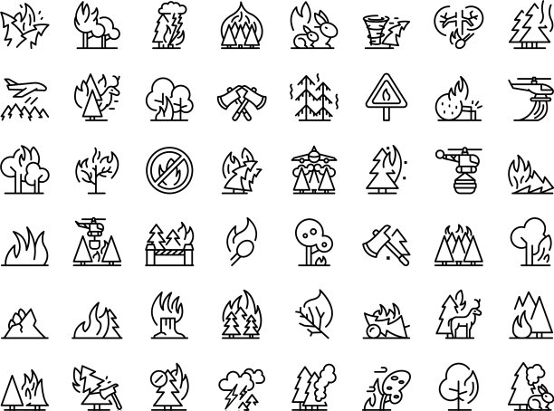 燃烧森林图标设置轮廓样式图片下载