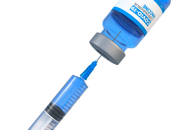 医用针进入白色背景上分离的疫苗的玻璃小瓶中图片下载