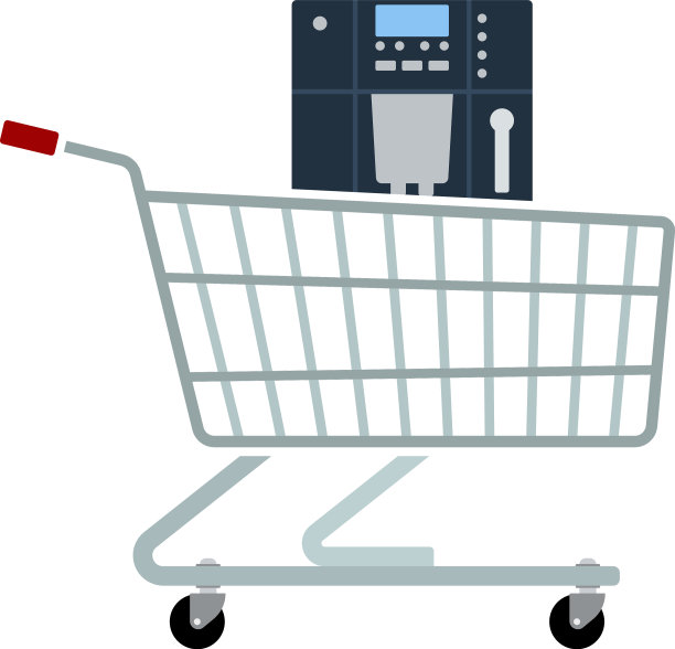 购物车与咖啡机图标图片下载