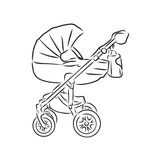 儿童婴儿车上的白色背景婴儿图片下载