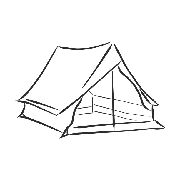 手绘旅游帐篷素描帐篷用铅笔一笔图片下载