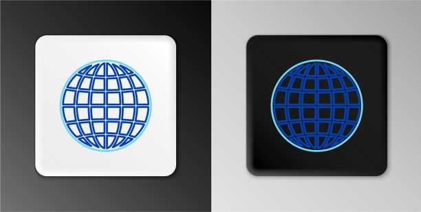 线地球地球仪图标孤立在灰色背景图片下载