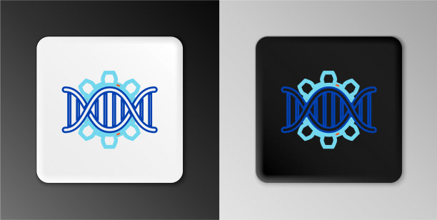 线基因工程图标孤立在灰色图片下载