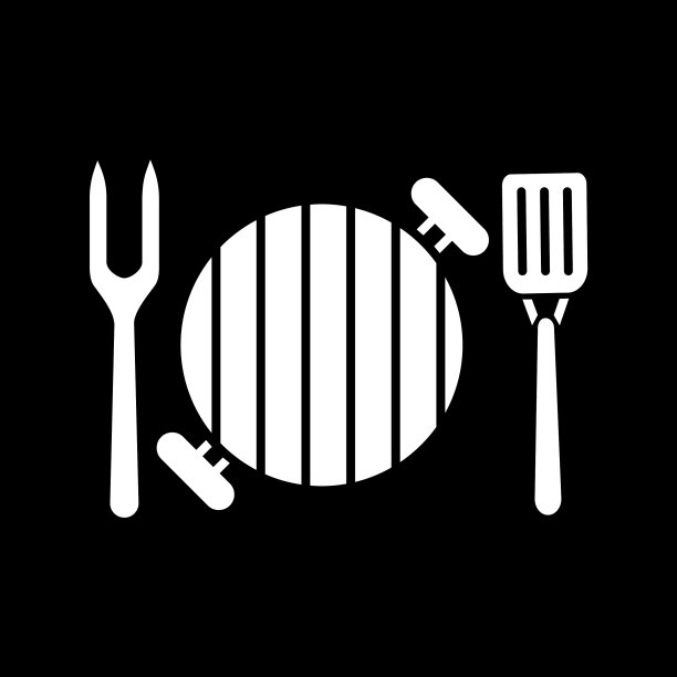 烧烤用具暗色模式字形图标图片下载