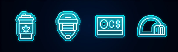 Set line咖啡杯去冰球头盔加拿大图片下载