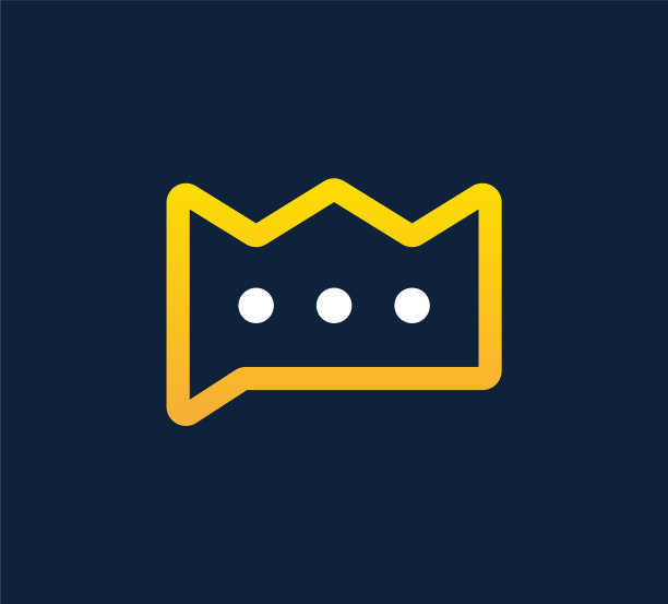 泡泡聊天与皇冠剪影的标志图片下载