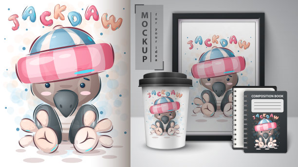 可爱的鸟海报和商品图片下载