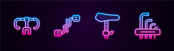 自行车车把、脚踏板、座椅和工具图片下载