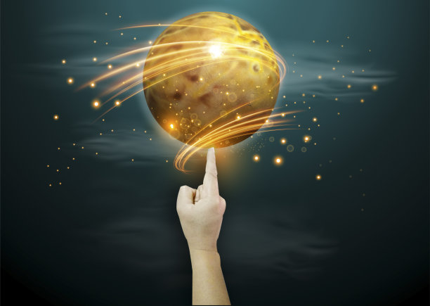 手触摸mono创意插画现代理念和概念。图片下载