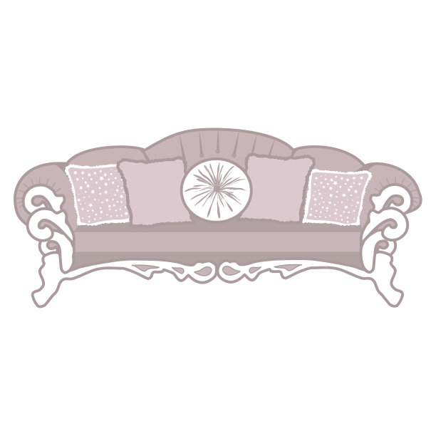 想象一个带枕头的古典风格沙发图片下载