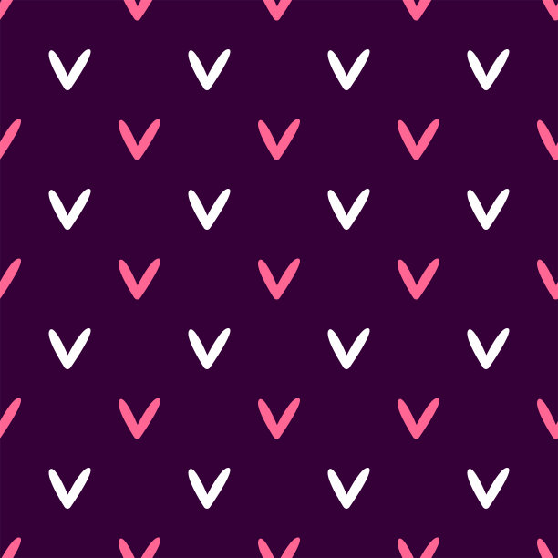简单的无缝模式与重复的心。浪漫的矢量图。图片下载
