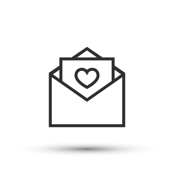 时尚设计情书图标矢量元素图片下载