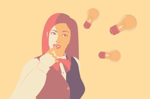 复古的思考的女孩图片下载