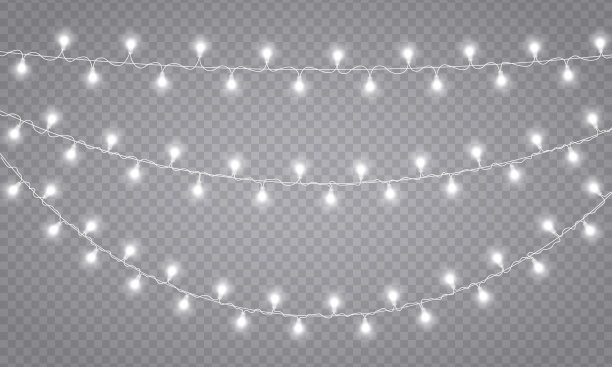 圣诞彩灯花环，霓虹灯led。图片下载