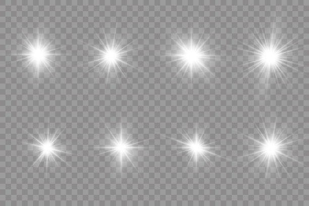 星星发出光，白色的阳光。图片下载