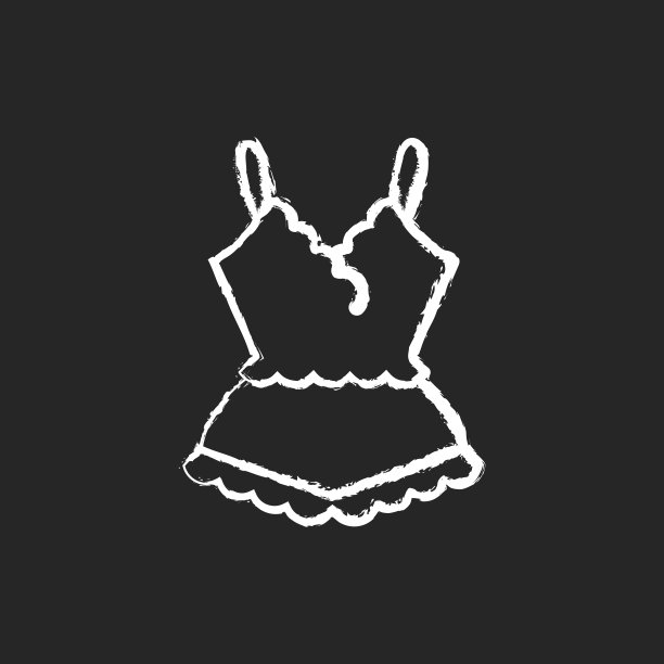 蕾丝睡衣粉笔白色图标在黑暗的背景图片下载