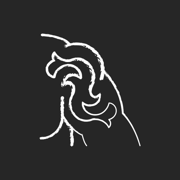 肩膀纹身粉笔白色图标在黑暗的背景图片下载