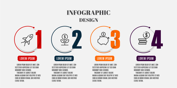 矢量信息图形圆形状与数字设计模板表示。图片下载