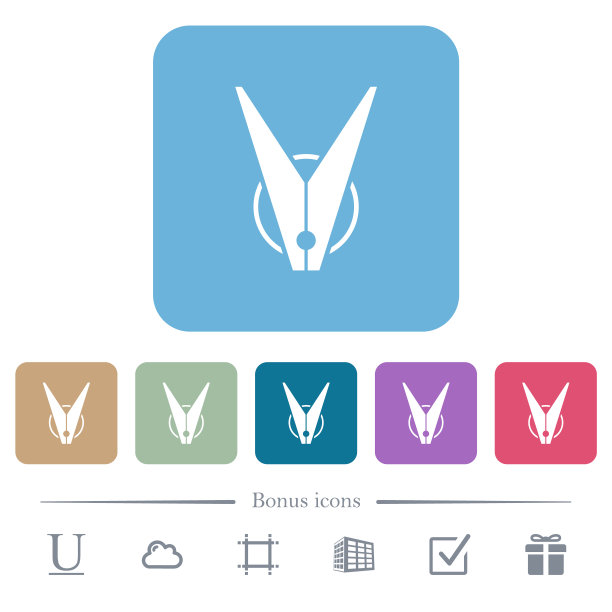 衣夹平图标上的颜色圆形方形背景图片下载