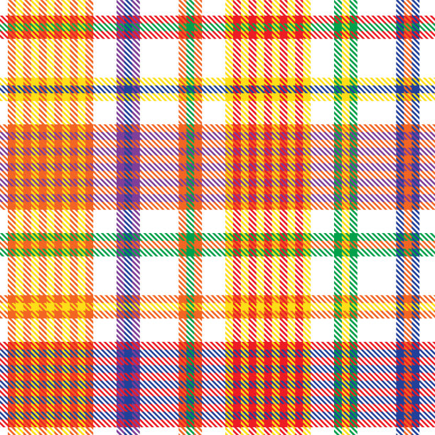 彩虹格子呢格子无缝图案图片下载