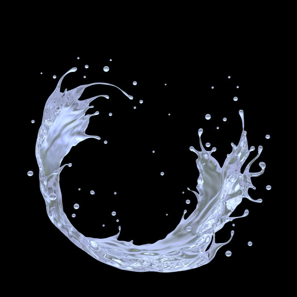 与剪切路径隔离的水液体飞溅的3d渲染图片下载