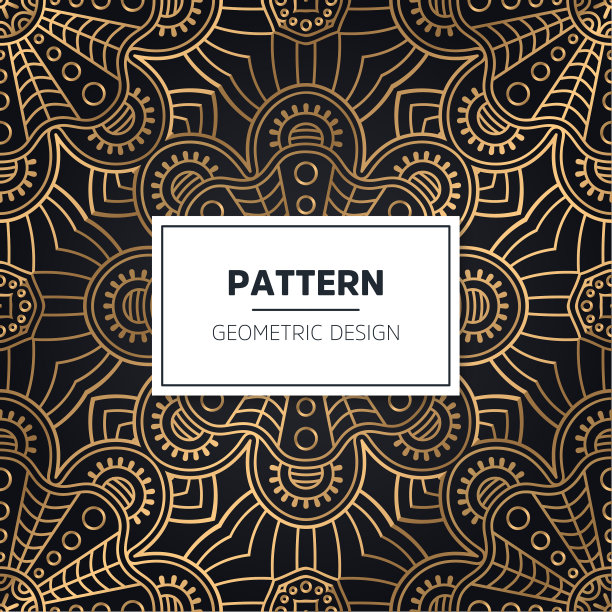 曼陀罗黄金无缝花纹豪华图片下载