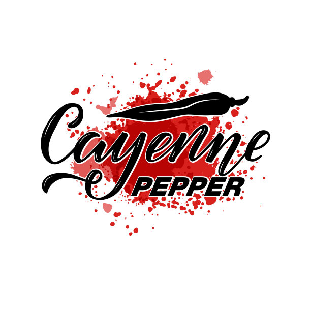 辣椒黑色文字上的红色水彩背景图片下载