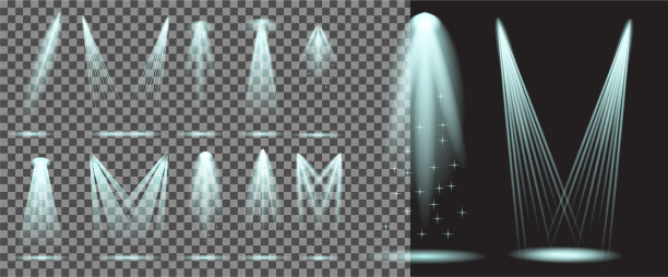 设置逼真的闪电聚光灯图片下载