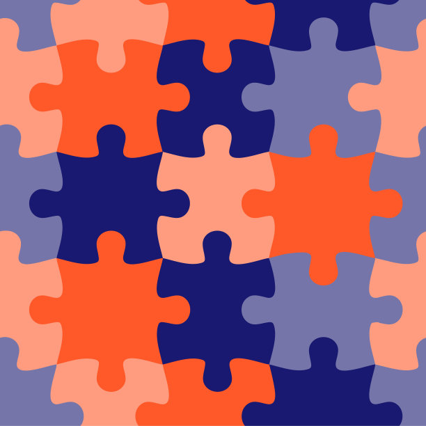彩色拼图。无缝拼图模式。自闭症的背景。世界提高自闭症意识日。幼稚的设计模板。矢量插图。EPS10。为织物，墙纸，纺织品和装饰设计。图片下载