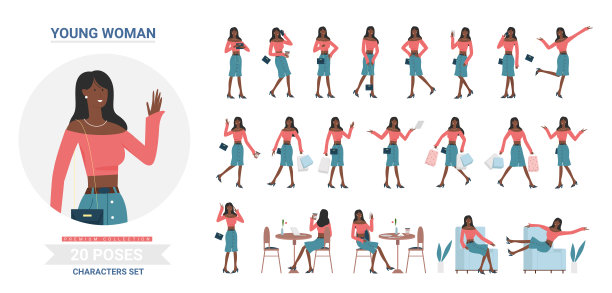 非裔美国黑人女性摆姿势图片下载