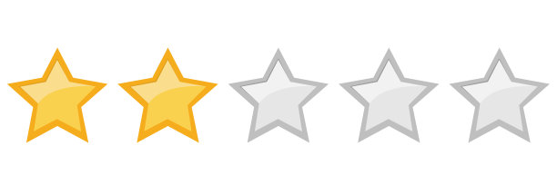 两颗星评价按钮，用于应用或网站上的体验评论，星级评价图标向量图片下载