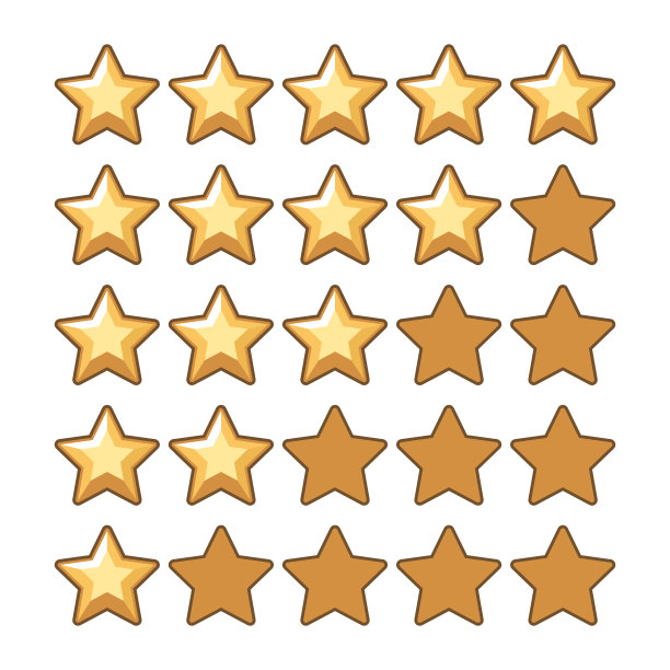 一组5星评级图标向量图片下载