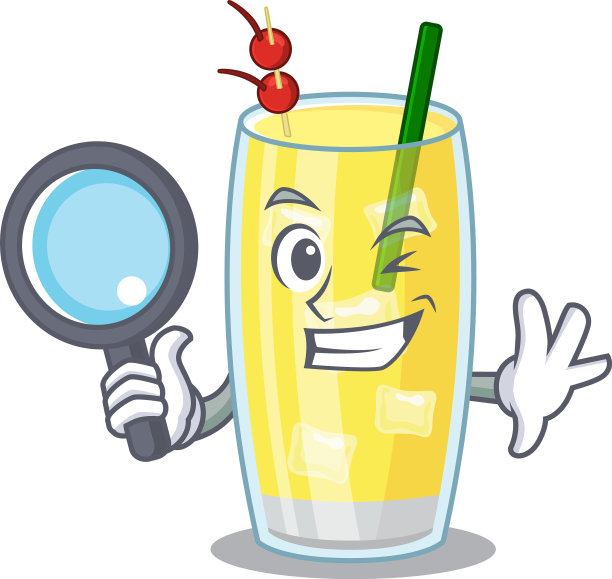 卡通图片菠萝朗姆酒鸡尾酒侦探图片下载