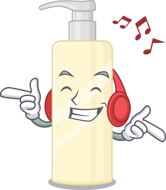 戴着耳机听音乐的漫画发型面具图片下载