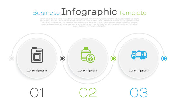 适用于机油、丙烷气罐、油罐车等。业务信息模板。向量图片下载