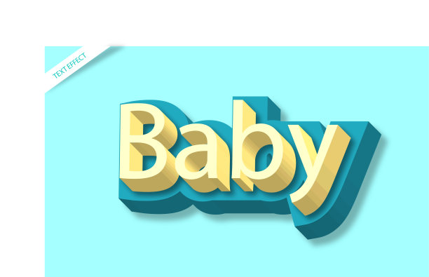 彩色的3d现代文本效果图片下载